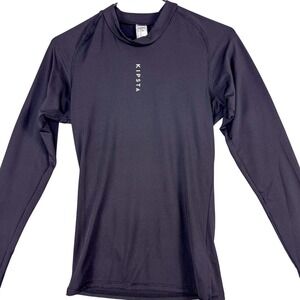 Kipsta Shirt Mens‎ Small Black Long Sleeve Compression Base Layer Athletic Gym